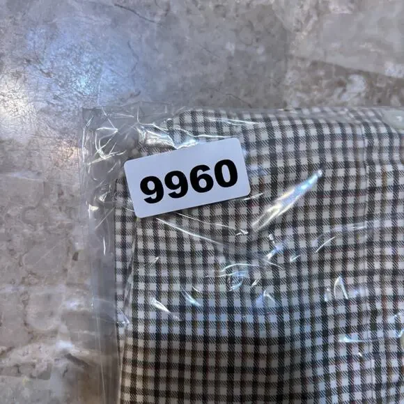 Polo Ralph Lauren Shirt Mens Medium Tan Check Band Collar Grandpa Vintage 90s - Picture 7 of 9